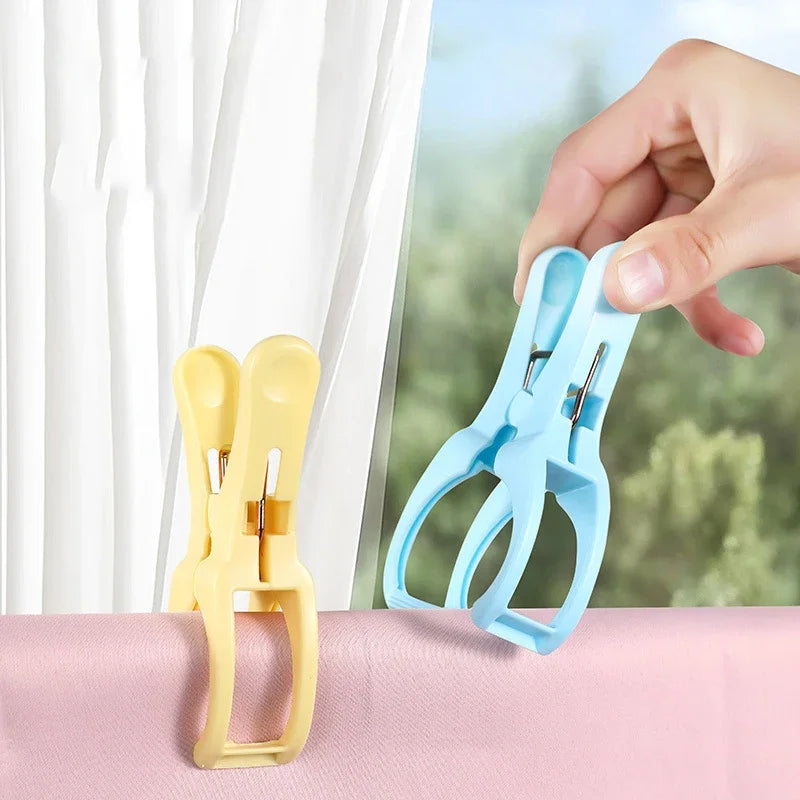 Plastic 5pcs Quilt Pegs Beach Towel Clips Laundry Clothes Pegs Clamps Home Hanging Clip Clothespins Bathroom Organization Qme