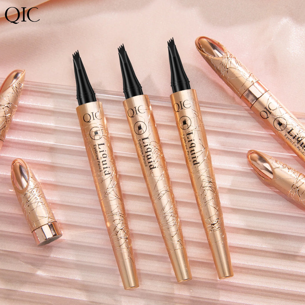 4 Tips Eyebrow Pen Waterproof Anti-smudge Long Lasting Liquid Brow 4 Colors Microblading Natural Wild Eyebrow Makeup Qme