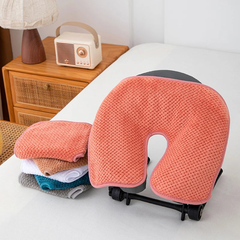 Coral Fleece Head Pad Towels U-shaped Facial Pillow Covers Thickened Qme