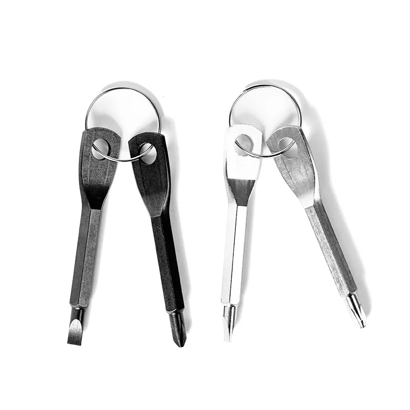 Portable Phillips Slotted Screwdriver Key Ring Keychain Mini Pocket Qme