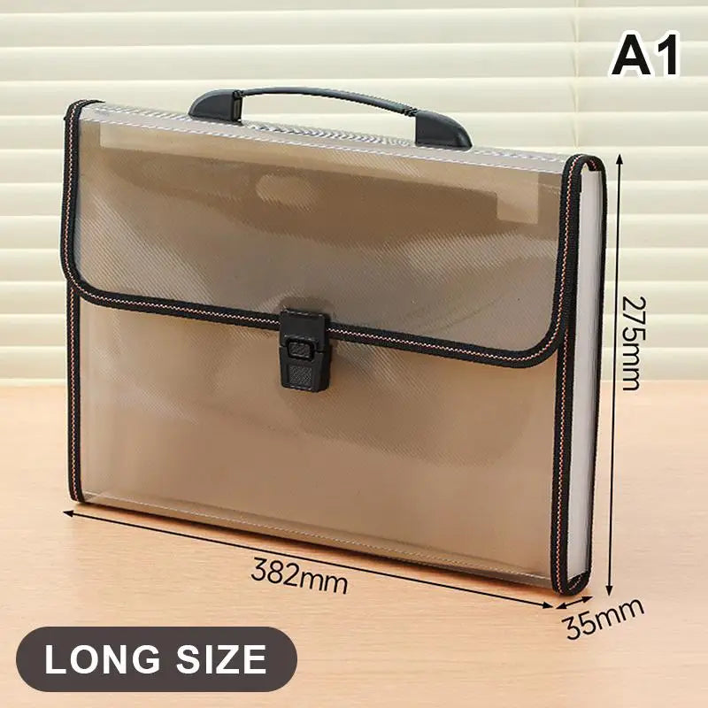 Long Document Organizer Folder Lightweight File Holder Handle Student Qme A1