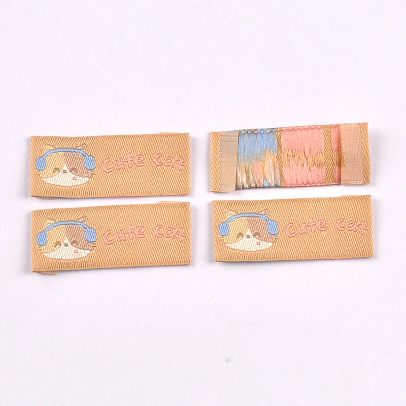 50Pcs Mix 40x17mm Cute Animal panda/dog/cat Fabric Labels Sew On Tags for DIY Clothes/Bag/Shoes Crafts cp4314 Qme 40x17mm-4