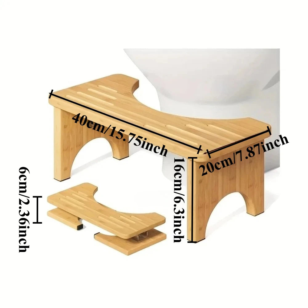 Bamboo Toilet Stool Wooden Squatting Potty Stool for Adults Squat Adult Non-Slip Wood Poop Stool for Bathroom Portable for Kids Qme
