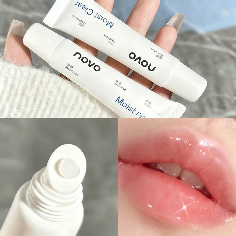 Hydrating Lip Gel With Plant Squalane & Vitamin E, Ultra-Nourishing Lip Gloss, Non-Sticky, Long-Lasting Moisturizing ,Lip Care Qme