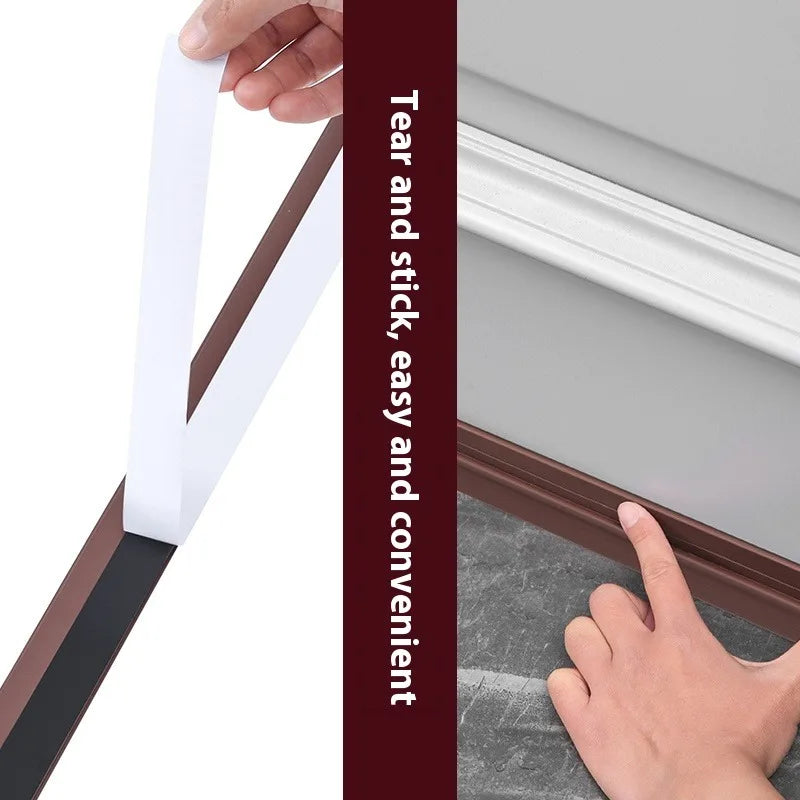 93cm Self-adhesive Removable Under Door Weatherstrip PVC Triple WindProof Cold Proof Wear-resistant Door Bottom Seal Strip Qme