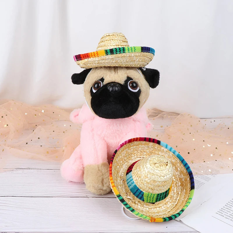 Party Straw Hats Dogs Hat Mini Pet Sombrero Cat Sun Beach Qme