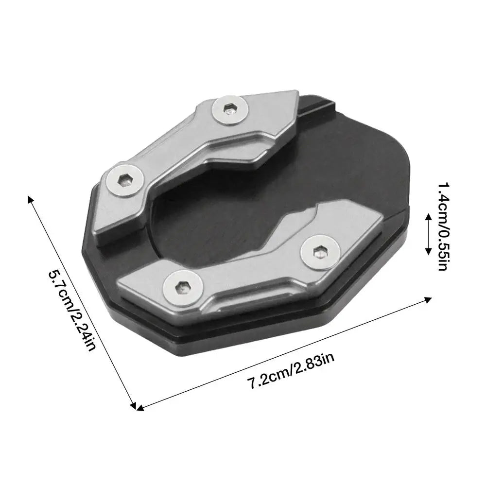 NEW Motorcycle Kickstand Pad Extender Foot Side Stand Motorcycle Kickstand Extension Support Plate Foot Side Stand Extension Pad Qme Silver