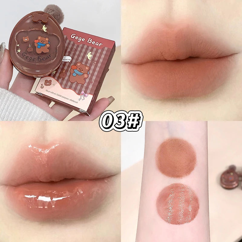GEGE BEAR 3-in-1 Lip Mud Gloss Cream Blush Eyeshadow Velvet Matte Qme GX1592-03