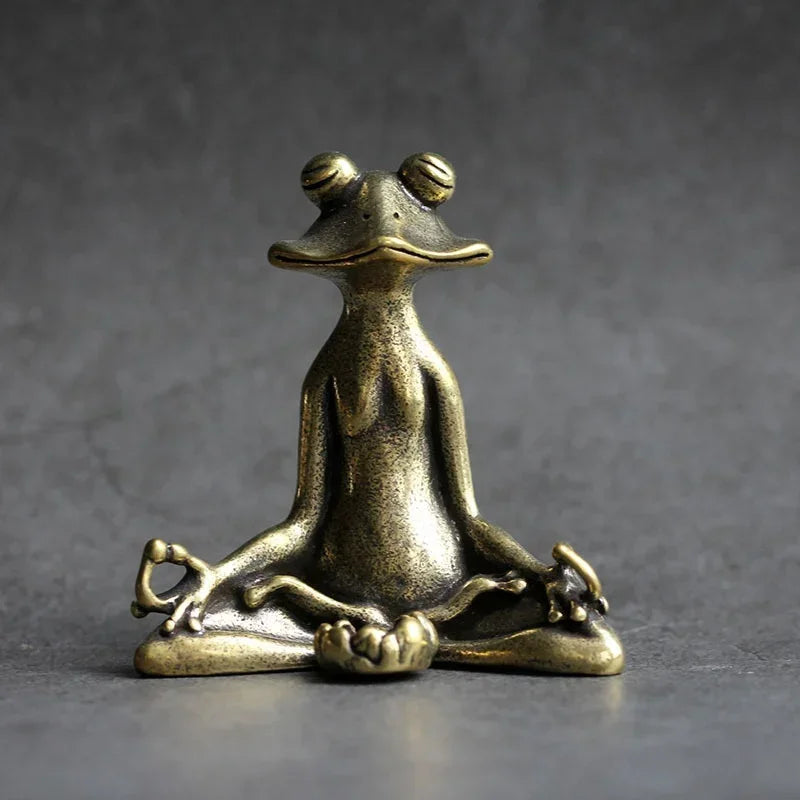 Retro Copperware Incense Socket Zen Frog Ornaments Solid Pure Copper Frog Tea Pet Incense Holder Ornaments Qme Default Title