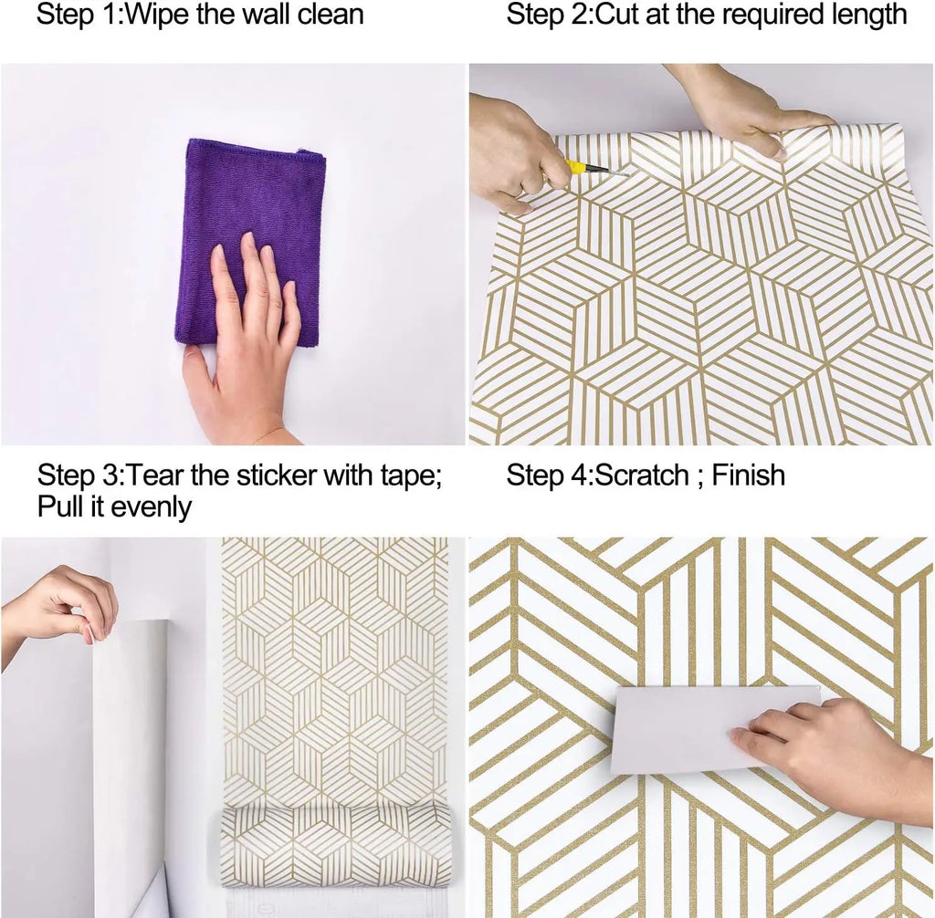 Geometric Hexagon Wallpaper Peel Stick Wallpapers Removable Self Qme