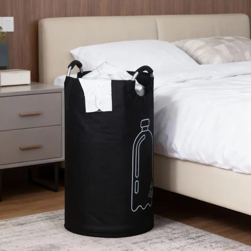 Large Capacity Empty Bottle Storage Basket With Aluminum Handle 82L Wastewater Bottle Collector Bag Folding Recycling Bin Qme