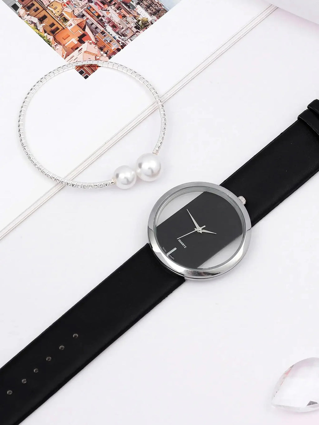 2pcs Set Luxury Women Bracelet Quartz Watches For Women Leather Watch Ladies Sports Dress Wrist Watch Clock Relogio Feminino Qme