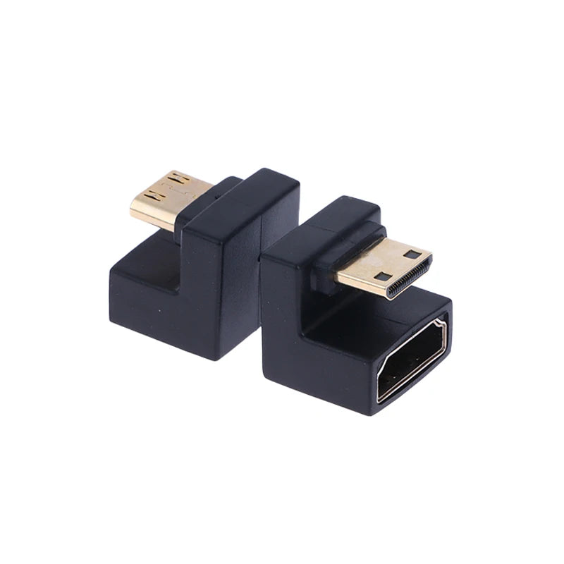 HDMI-Compatible Adapter 360 Degree Angled U-shaped L Converter Mini Qme