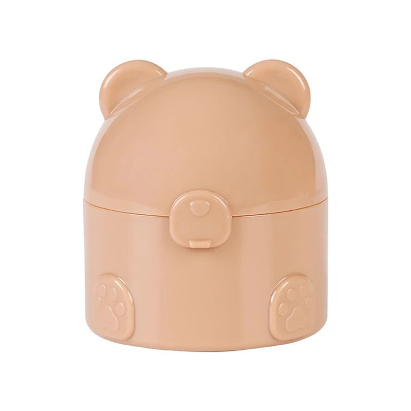 Multifunctional Bear Shape Empty Box Baby Powder Sub-bottling Storage Qme Light Coffer