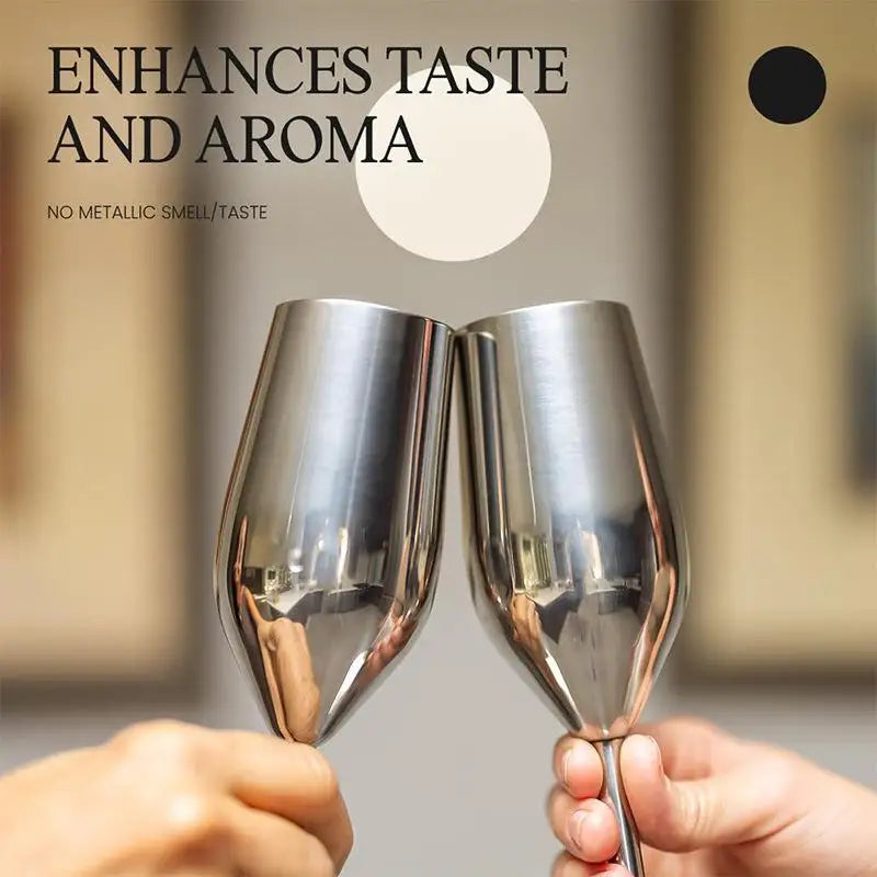 Stainless Steel Champagne Glasses Cocktail Glass Goblet Giftfor Qme