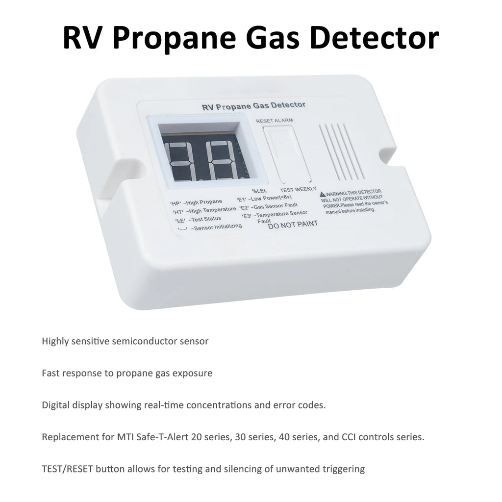 Rv Propane Gas Detector Gas Alarm 85db Alarm Sound Dc 12v Suitable For Rv Trailer Qme