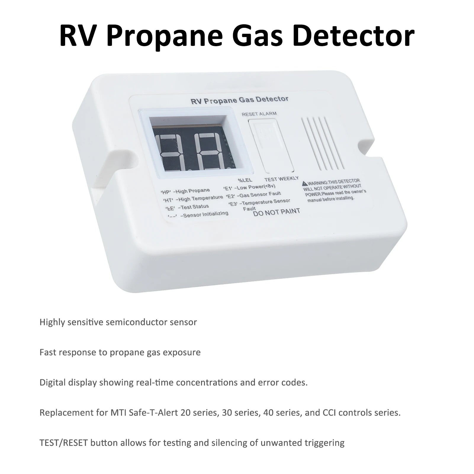 Rv Propane Gas Detector Gas Alarm 85db Alarm Sound Dc 12v Suitable For Rv Trailer Qme