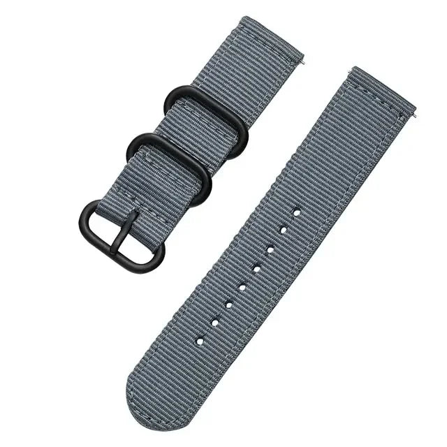 18mm 20mm 22mm 24mm Nylon Fabric Watch Bands Sport Strap For Samsung Galaxy Watch 3 Band Bands Amazfit GTR GTS Huawei GT2 Qme Gray 22mm
