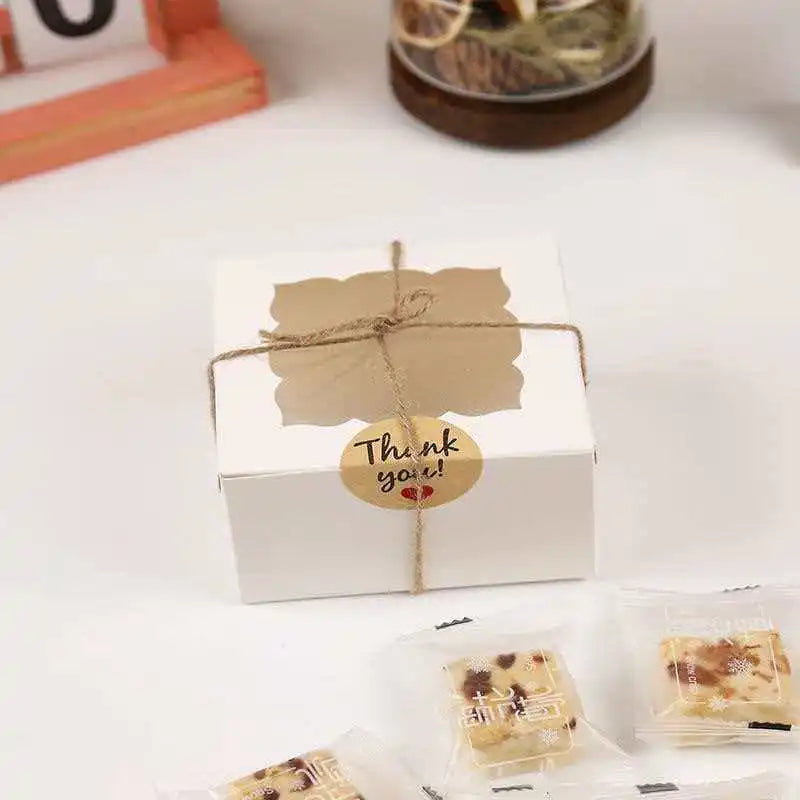10 Paper Cupcake Packaging Boxes Pastry Cookies Snowflake Pastries Qme WHITE