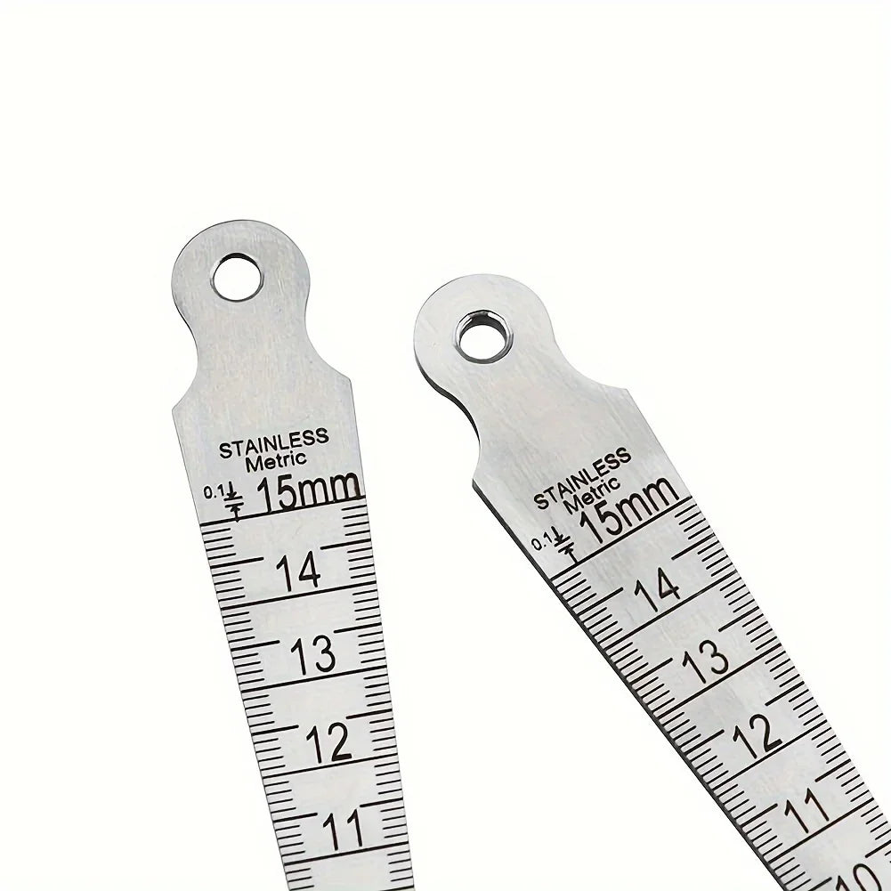 1pc Stainless Steel Wedge Plug Gauge with Double Scale Metric and Imperial Aperture Gauge and Taper Gauge 1-15mm Qme