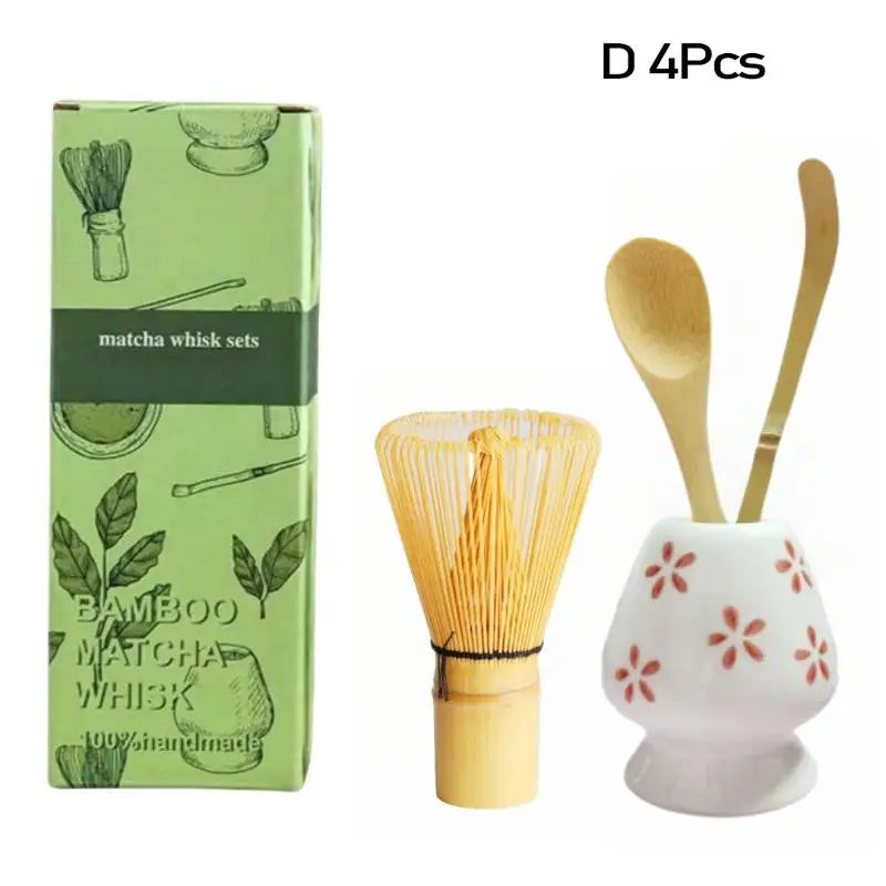 3 Japanese Matcha Tea Safe Bamboo Whisk Teaspoon Spoon Sets Indoor Qme D 4Pcs