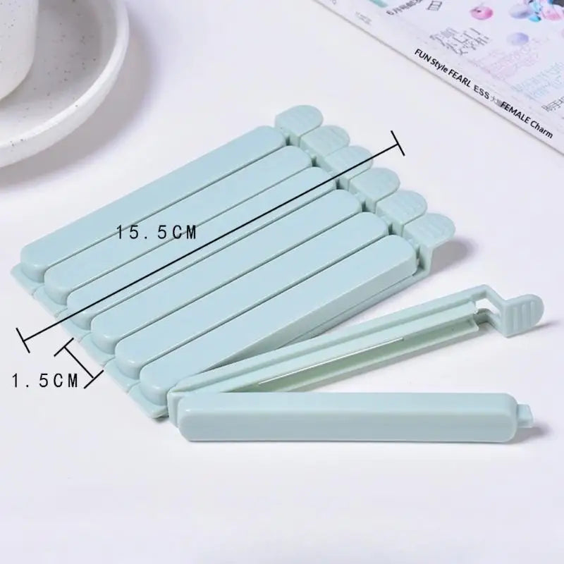 10Pcs Food Bag Sealing Clips Plastic Bag Colorful Sealing Clips For Kitchen Snack Coffee Potato Chip Food Storage Bag Qme Green