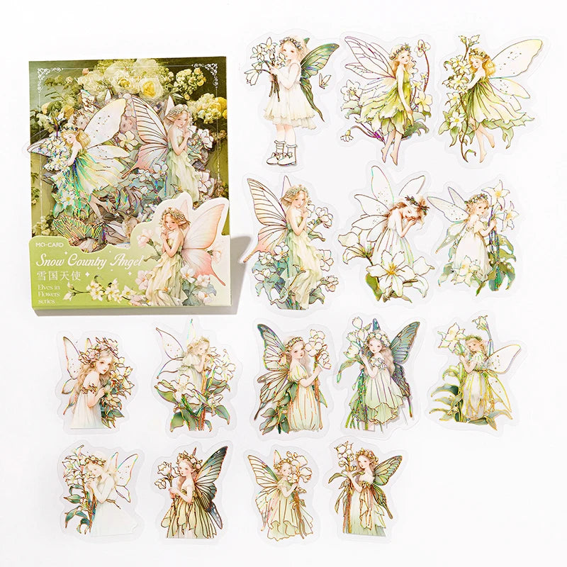 30pcs/pack PET Elf Stickers Aesthetics Stationery DIY Scrapbooking Materials Collage Junk Journal Decor Stickers Qme E