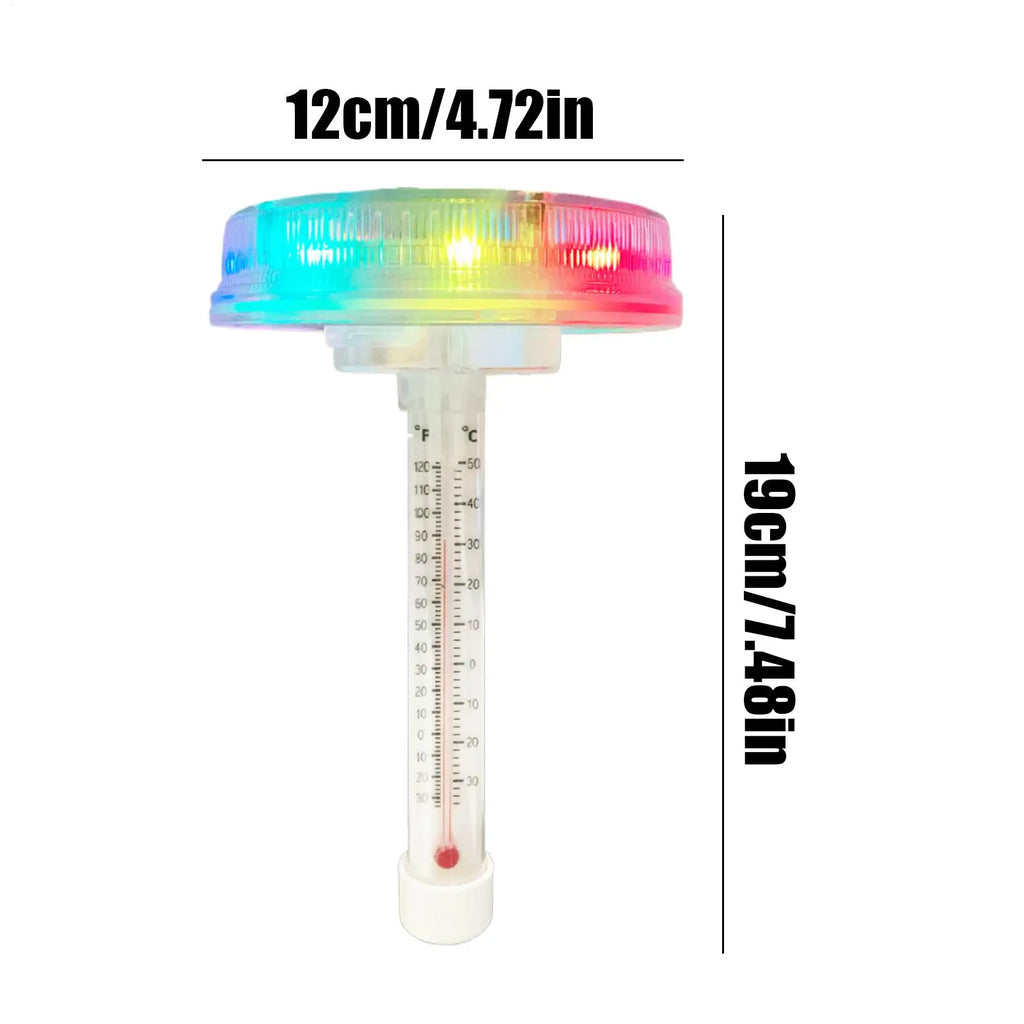 Pool Temperature Meter Shatter Resistant Solar-Powered Water Monitor Pool Temperature Temperature Meter Floating With Colorful Qme