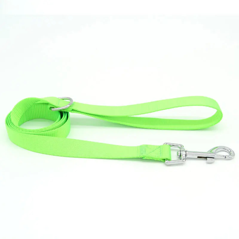 A Nylon Long Dog Training Leash 120CM Traction Rope Lanyard Versatile Pet Walking Lead for Small to Large Dogs Qme green 1.5-120cm