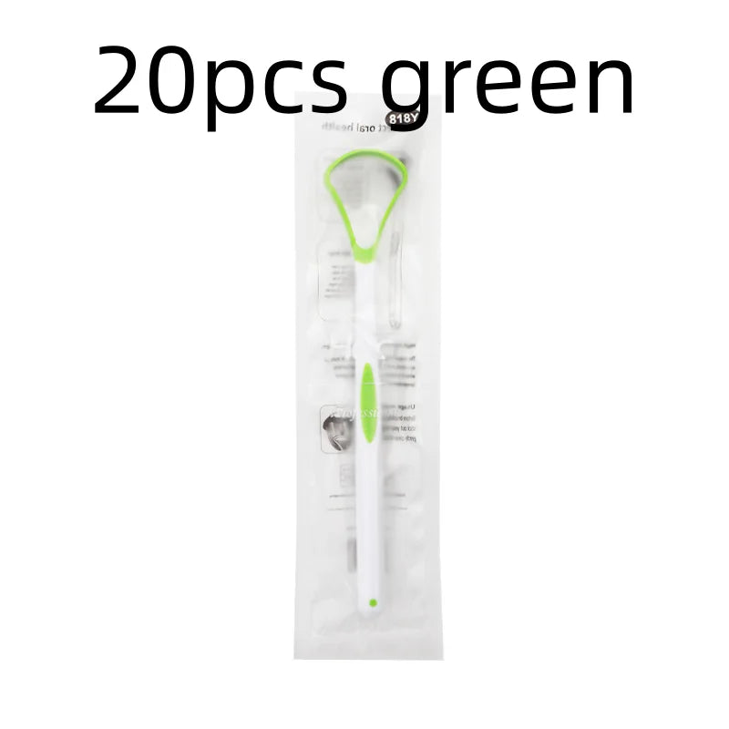 1/5/10/20pcs Grade Tongue Scraper Oral Care Device Removes Thick Coating Food Residue Bad Breath Prevention Tongue Cleaning Qme 20pcs green