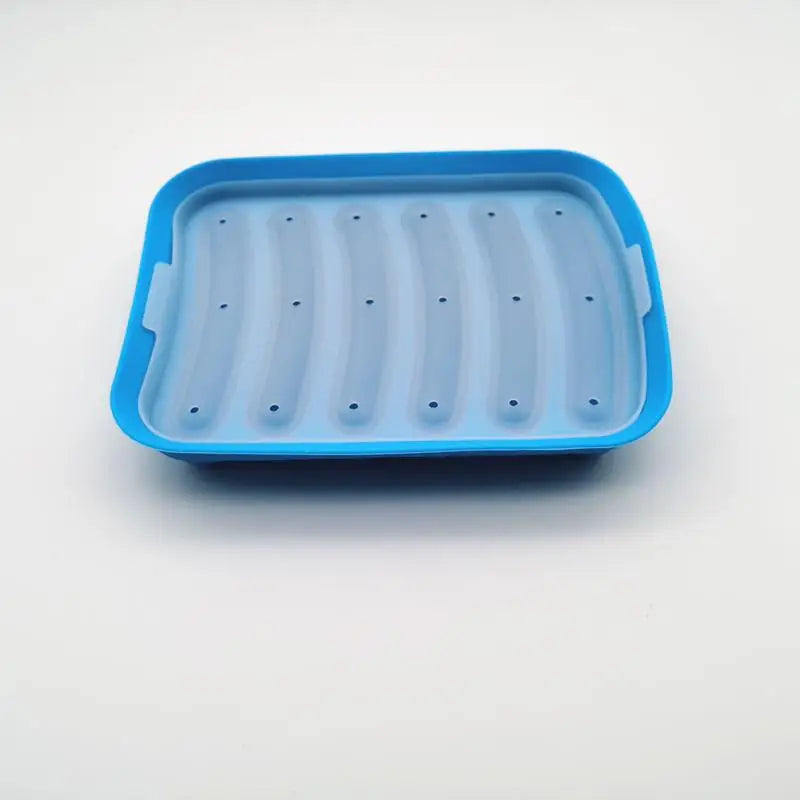 Sausage Maker Mould 6 Cavity Silicone DIY Ham Hot Dog Making Moulds With Lid Household Sausages Cake Baking Tool Molds Qme Blue