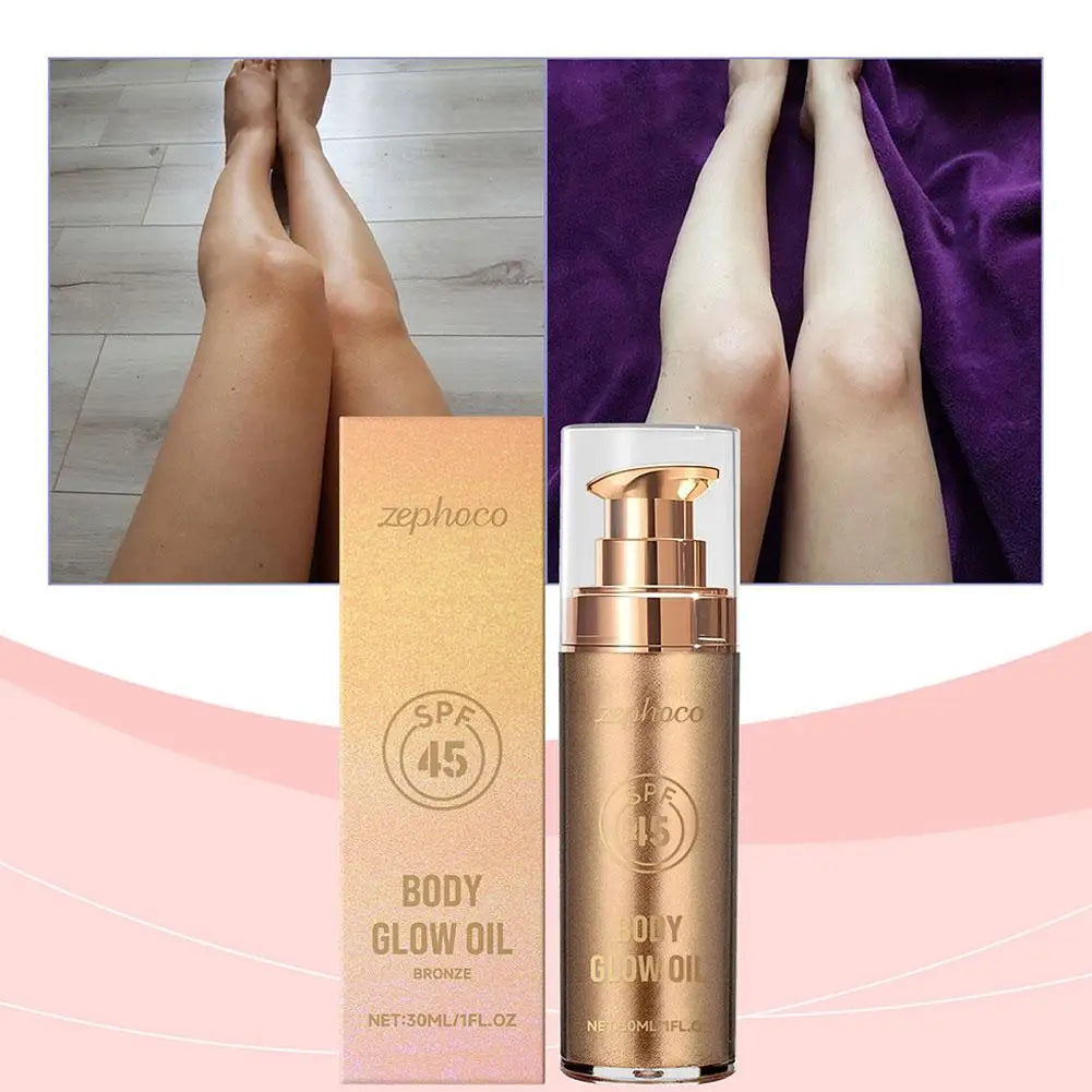 30ML Multi Color Body Shimmer Oil Coconut Fragrance Deep Moisturizing Enhance Smoothness UV Protection Refreshing Body Oil Qme