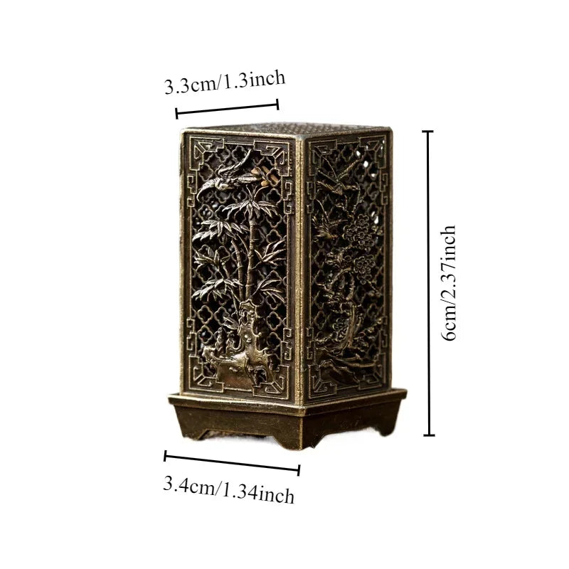 Vertical Incense Burners Alloy Hollow Incense Holder Stickless Powder Lasting Fragrance Incense Accessories Home Fragrance Decor Qme
