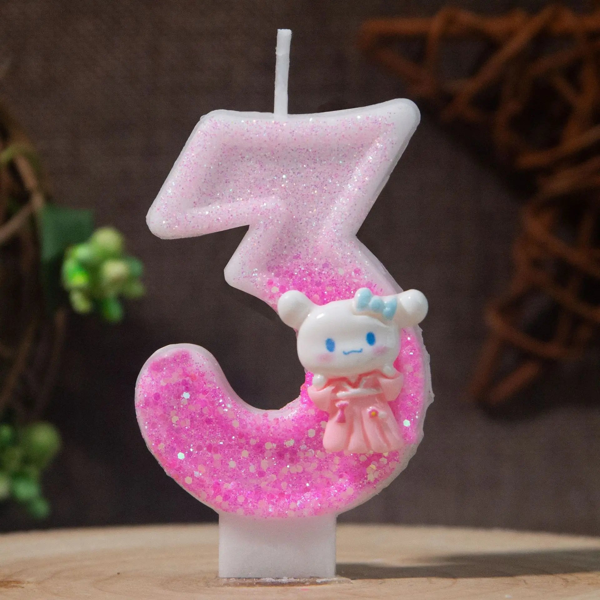 Cinnamon Dog 0-9 Numbered Birthday Candles Pink Cartoon Cake Topper Decorations Student Birthday Party Supplies Qme 3