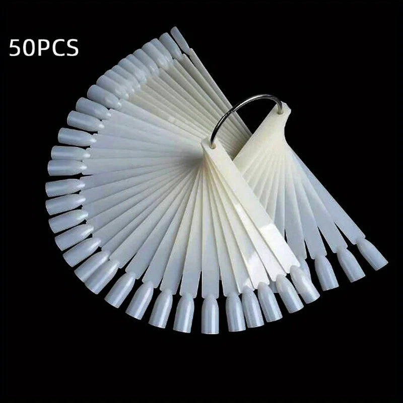 50 Pcs Clear Nail Swatches Sticks Nail Art Supplies For Nail Art Polish Display, Transparent Nail Practice Tips Sample Sticks Qme Pointed Transparent