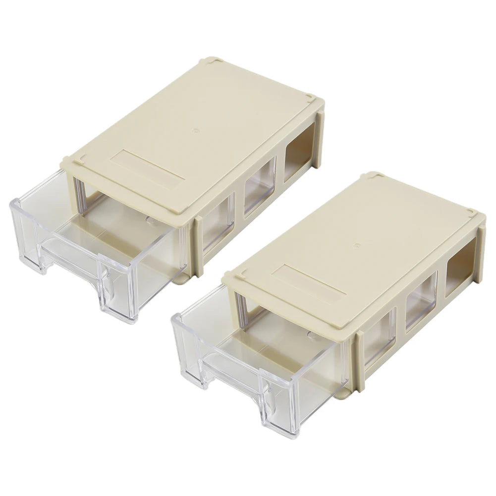 2 X Stackable Plastic Hardware Parts Storage Organizer With Clear Drawers For Screws Components Crafts Sewing Supplies Qme grey