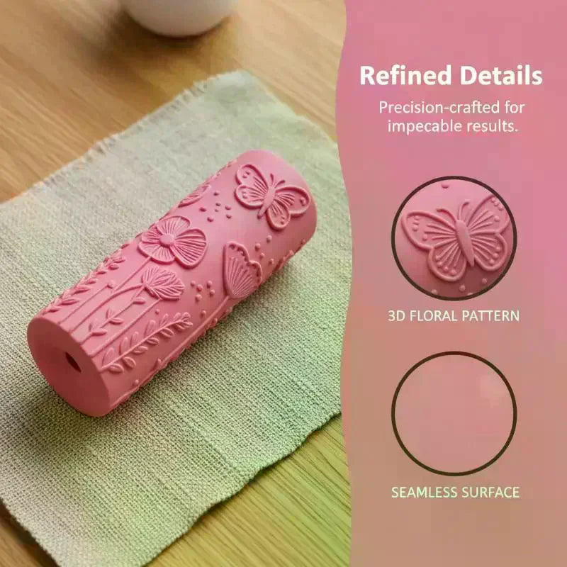 Floral Butterfly Texture Polymer Clay Roller Ceramic Seamless Escape Tool For DIY Creative Making Mold Qme