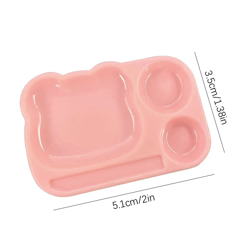 Cartoon Nail Art Palette Plastic Gel Polish Mixing Tray Brush Holder Qme