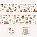 1 Roll Cute Cartoon Food Camping Glitter Die-Cut Tape for DIY Scrapbook Frame Collage Laptop Phone Mug Luggage Guitar Decoration Qme 1