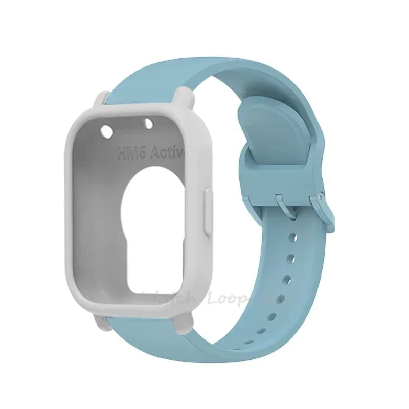 Silicone Case + Strap for Redmi Watch 5 Lite / 5 Active Repacement Bracelet Belt Smart Watchband Protective Shell Cover Qme