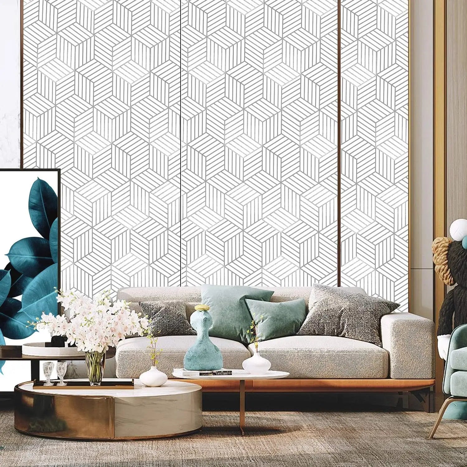 Thickened Nordic Self-adhesive Waterproof Wallpaper Bedroom Living Qme