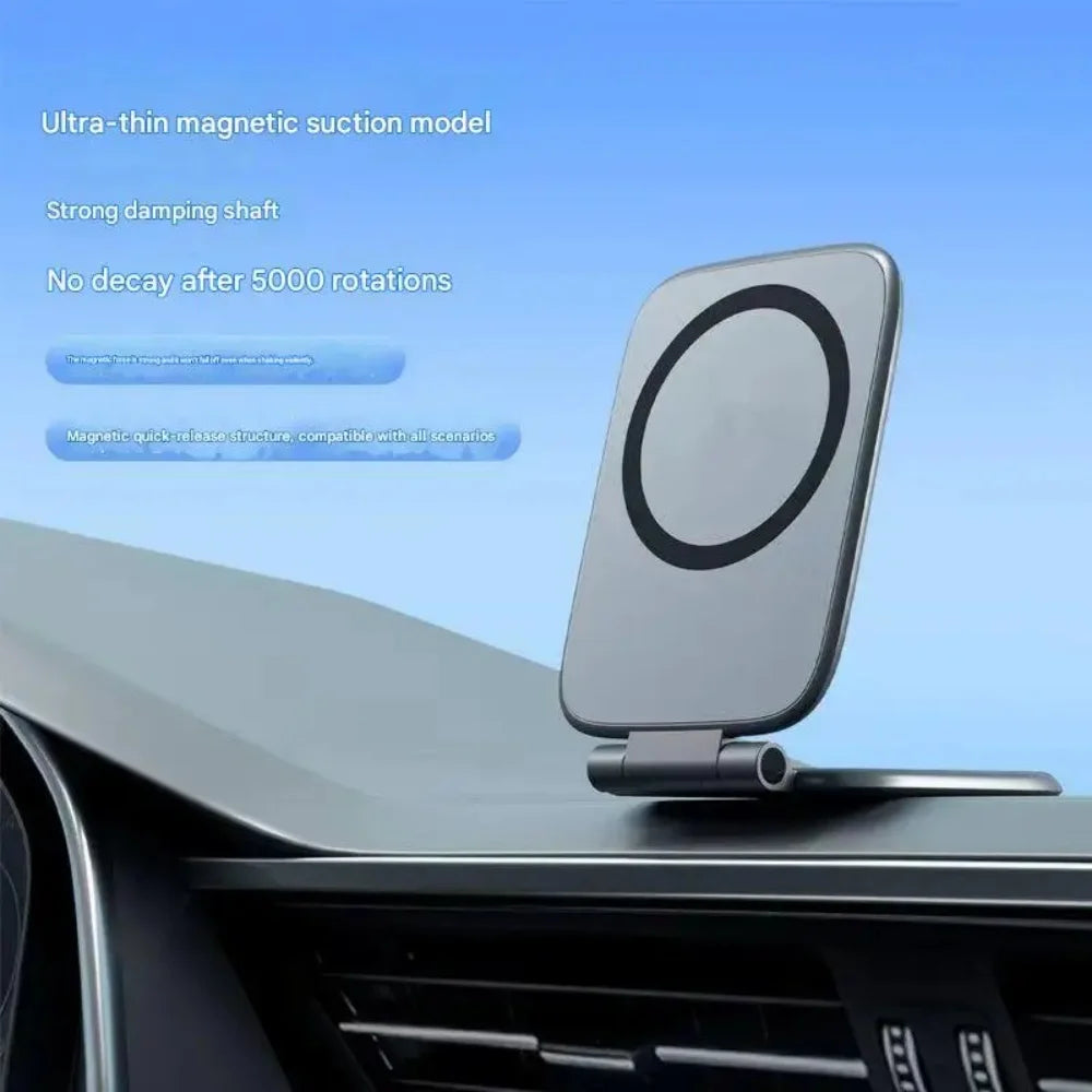 1pc Dual Magnetic Car Phone Holder Ultrathin Foldable Strong Magnetic Anti-Shake Universal Magnetic Car Bracket Desktop Holder Qme