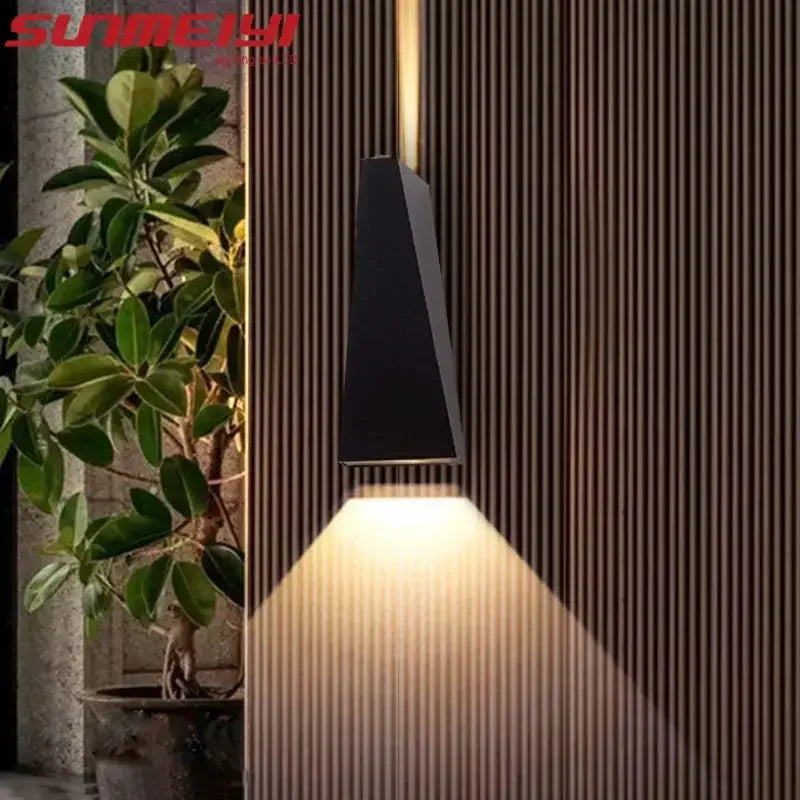 Outdoor Waterproof LED Wall Lamp Modern and Simple Nordic Black Villa Courtyard Garden Corridor Balcony Dual Head Spotlights Qme