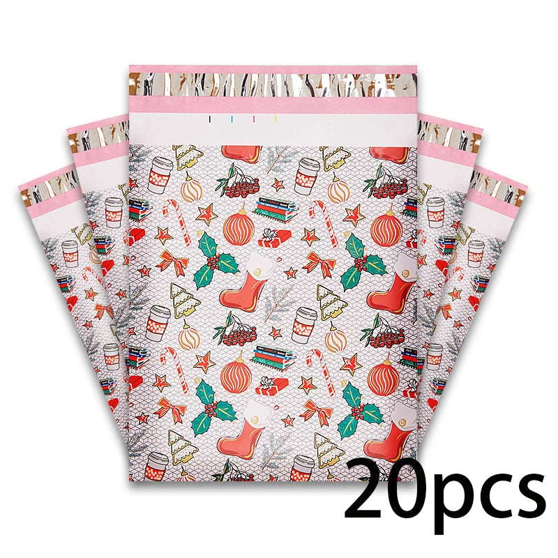 10 Christmas Reindeer Cartoon Mailing Bags, Waterproof Daily Office Gift Bags, Party Gifts, Holiday Mailing Bags, Holiday Prints Qme 20PCS 40X28cm