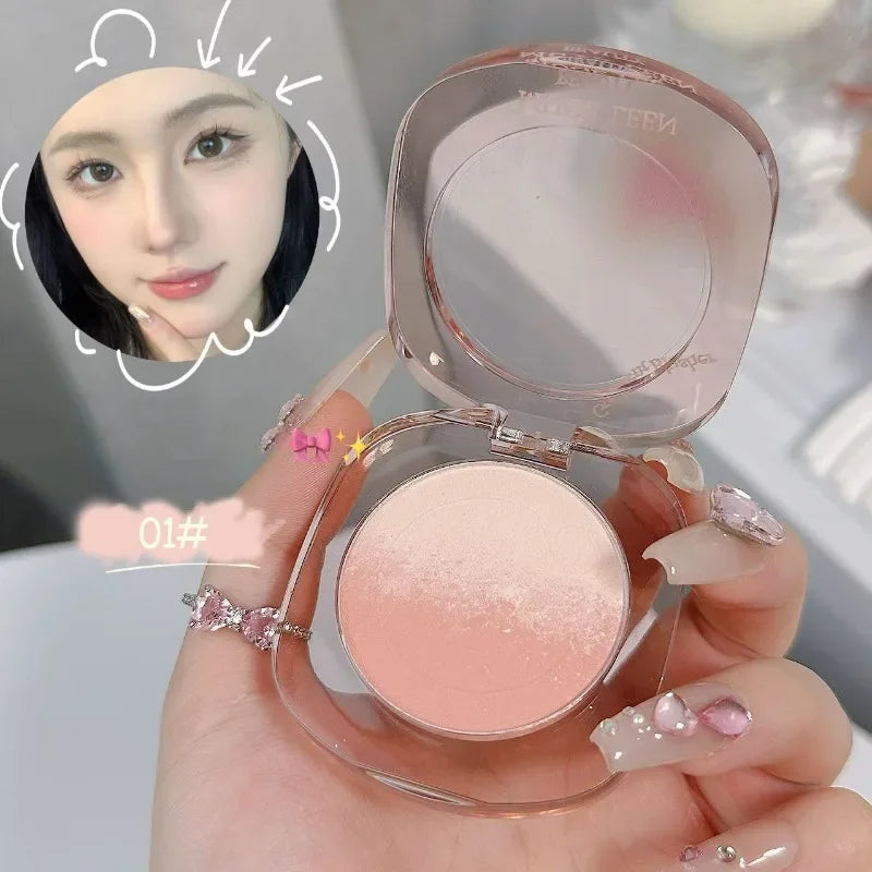 Peach Pink Blusher Matte Purple Cheek Tint Blush Makeup Lasting Brighten Facial Silky Smoothness Rouge Powder Palette Cosmetics Qme A-01 pink