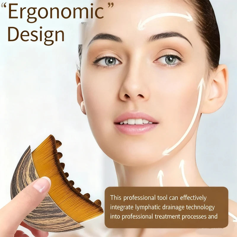 Soft Bristles Lymphatic Contour Face Brush Dry Facial Massage Gentle Qme