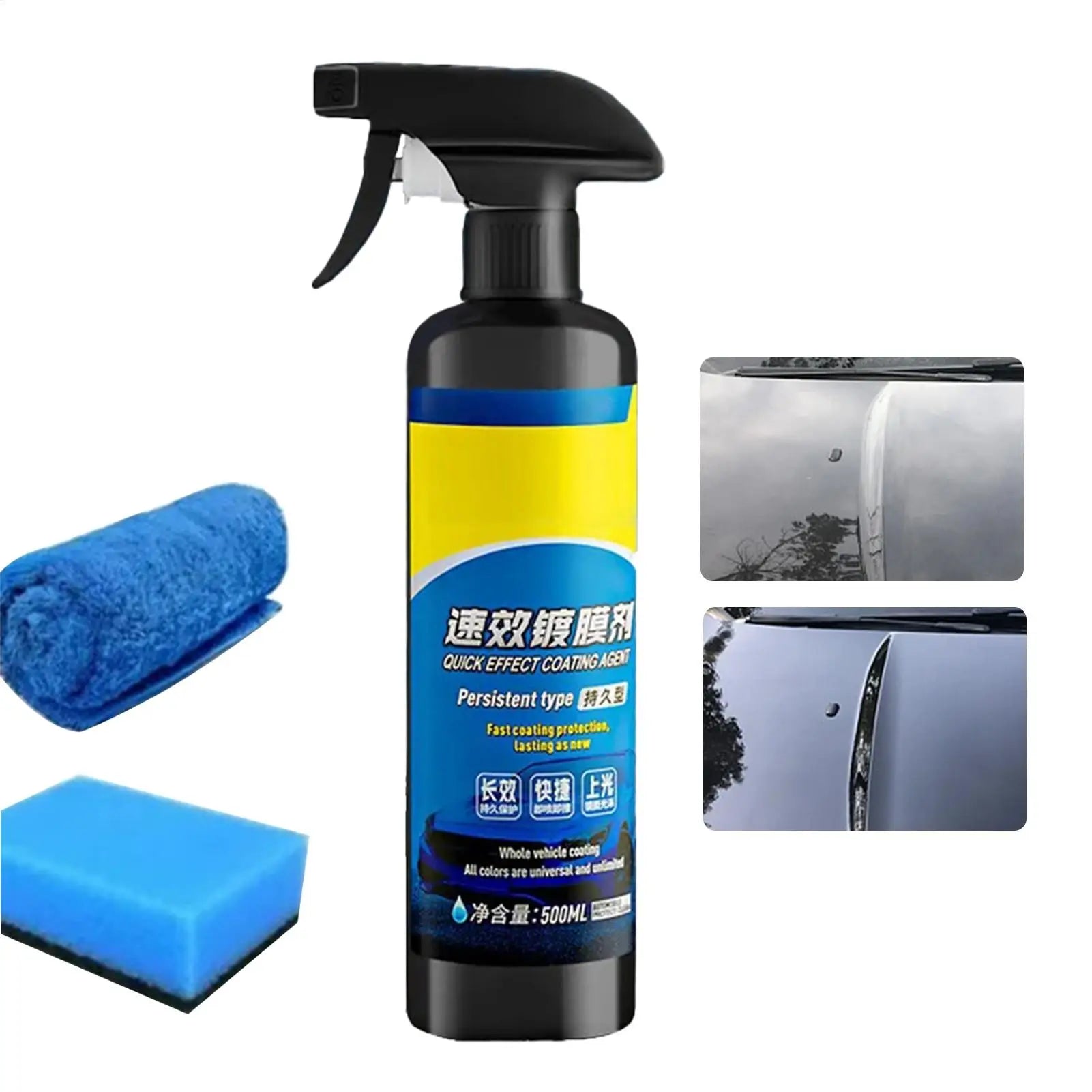 Coating Spray Car Scratch Wax Coating Spray 500ml Scratch Wax Polishs Waterless Wash Oil Film Glass Cleaner Paint Sealant Gloss Qme