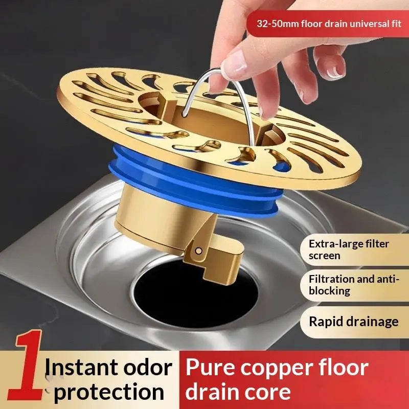 Floor Drain All-copper Shower Stopper Anti-odor Deodorization Toilet Qme