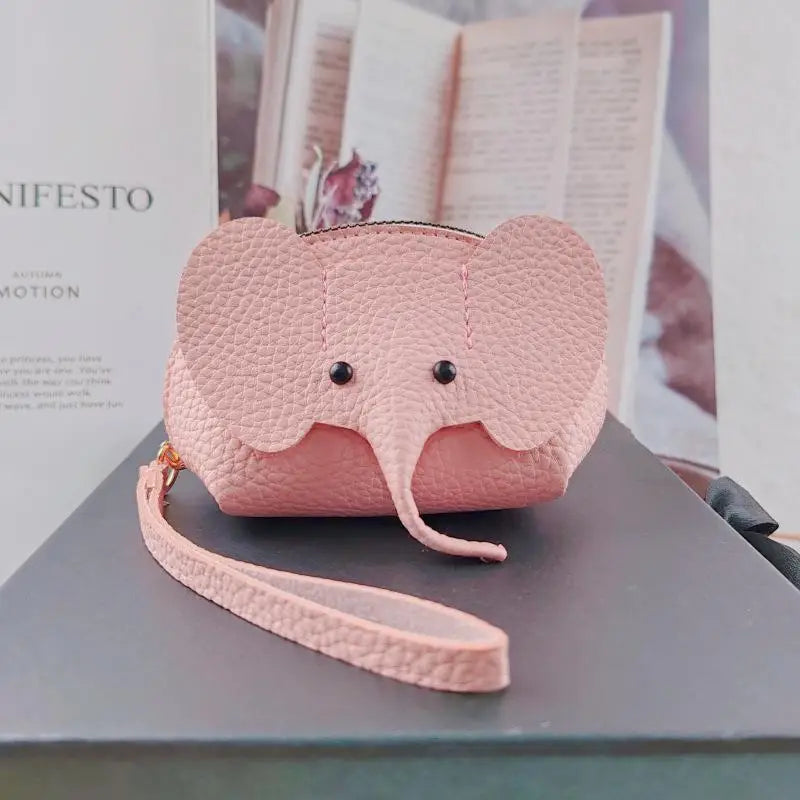 PU Leather Elephant Money Bag Women Coin Purse With Key Ring Multifunctional Zipper Storage Bags Key Case Qme style 10