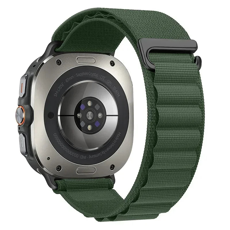 Alpine Loop For Samsung Galaxy Watch 7 Ultra Strap 47mm Accessories Sport Nylon Bracelet correa Galaxy watch ultra band 47 mm Qme green Galaxy Watch Ultra
